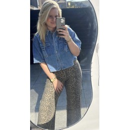 Leopard jeans dad fit